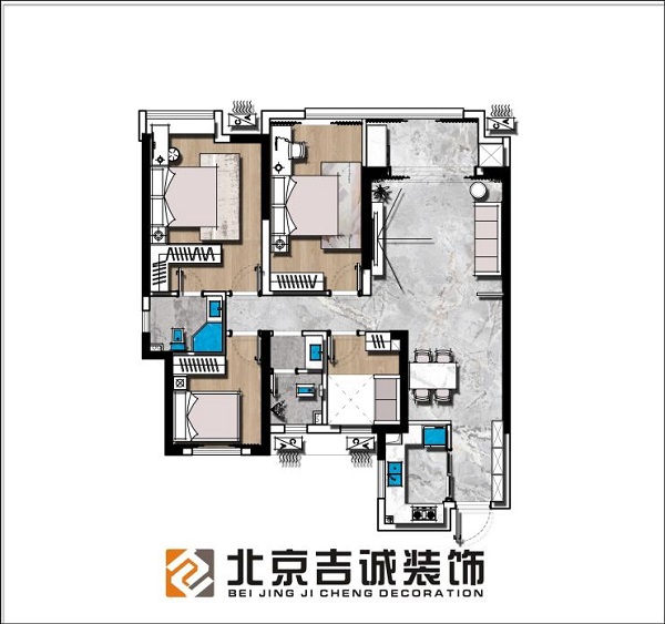 新城名昱-四居-現(xiàn)代風(fēng)格效果圖裝修設(shè)計(jì)理念